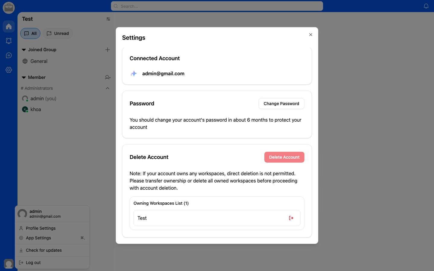 Change Password